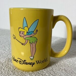 Disney Walt Disney World Tinker Bell Yellow Ceramic Mug Coffee Cup